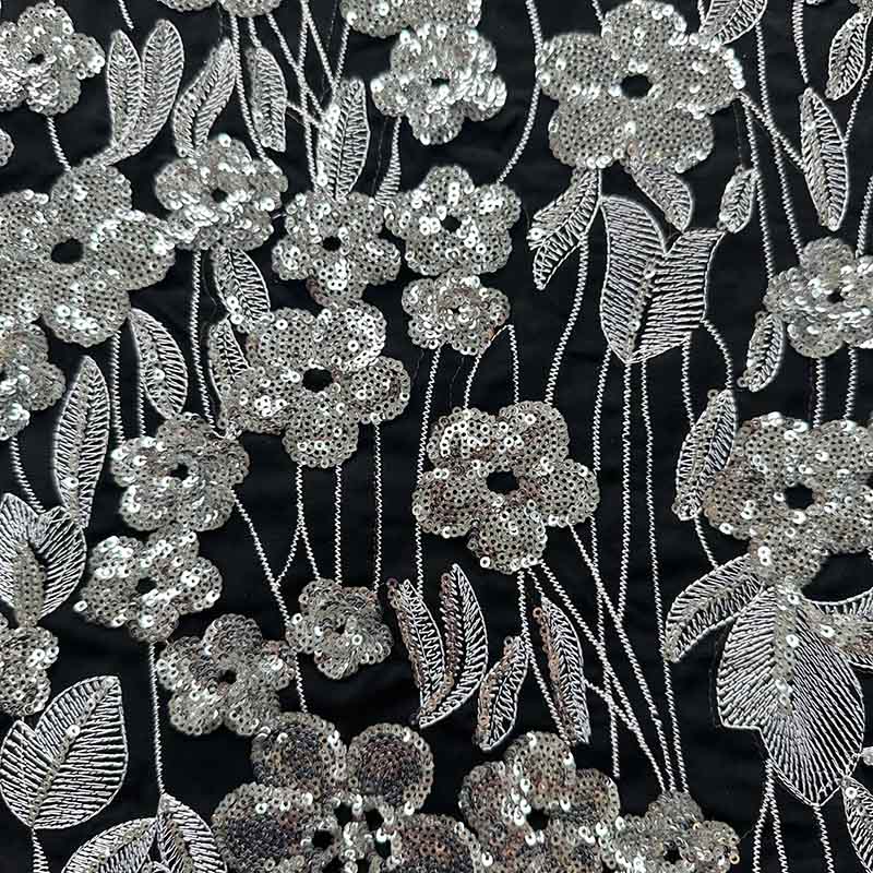 QA0832 Floral Sequins Fabric