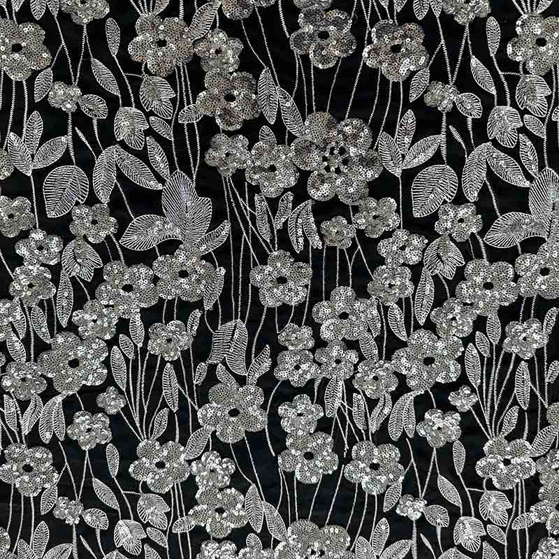 QA0832 Floral Sequins Fabric