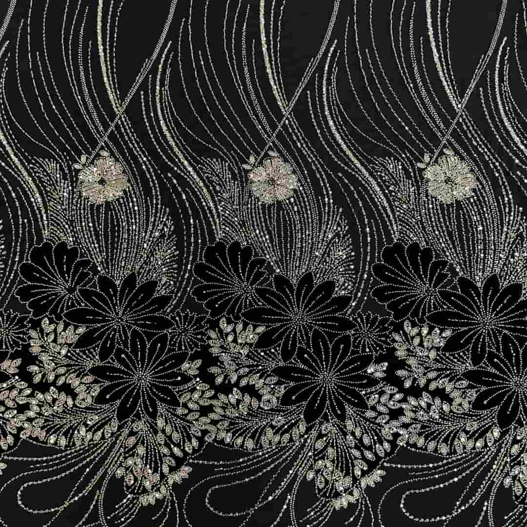 QA260805 Border sequins fabric for dress