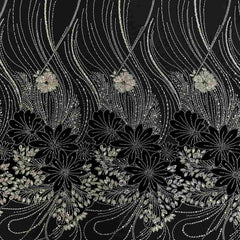 QA260805 Border sequins fabric for dress