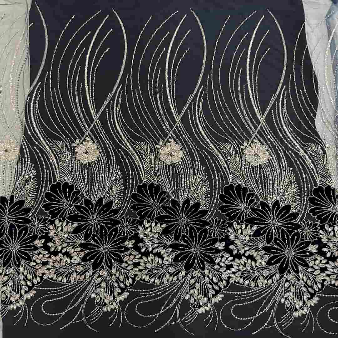 QA260805 Border sequins fabric for dress