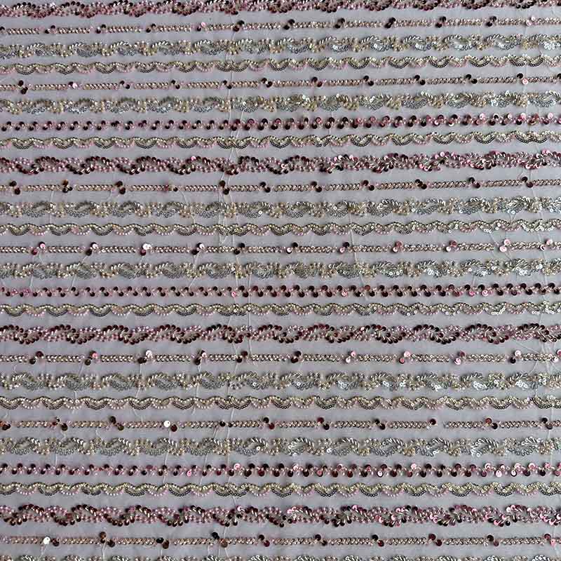 QAF10001 Multicolor Stripe Lace Fabric
