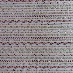 QAF10001 Multicolor Stripe Lace Fabric