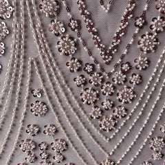 QAF10002 beaded Archwork Lace Fabric