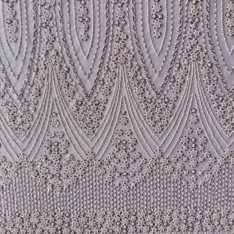 QAF10002 beaded Archwork Lace Fabric