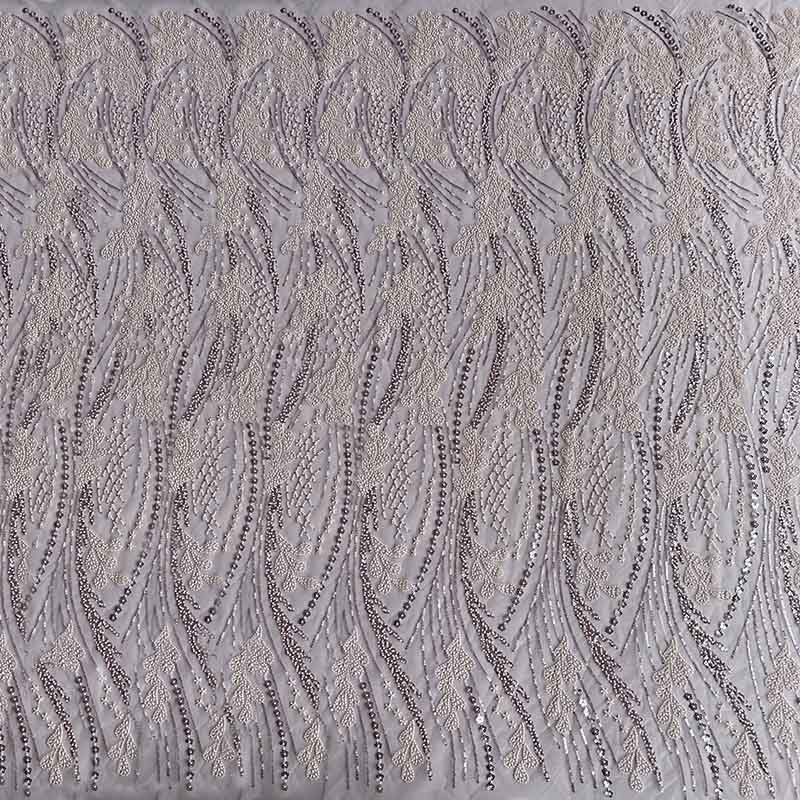 QAF10003 Ornate beaded Lace Fabric