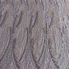QAF10003 Ornate beaded Lace Fabric