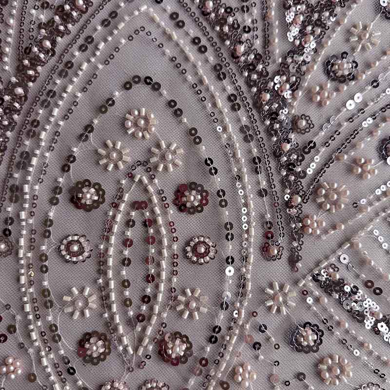 QAF10004 beaded Lace Fabric