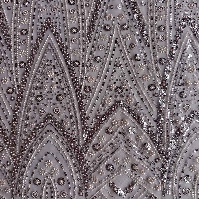 QAF10004 beaded Lace Fabric