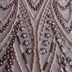 QAF10005 beaded Lace Fabric