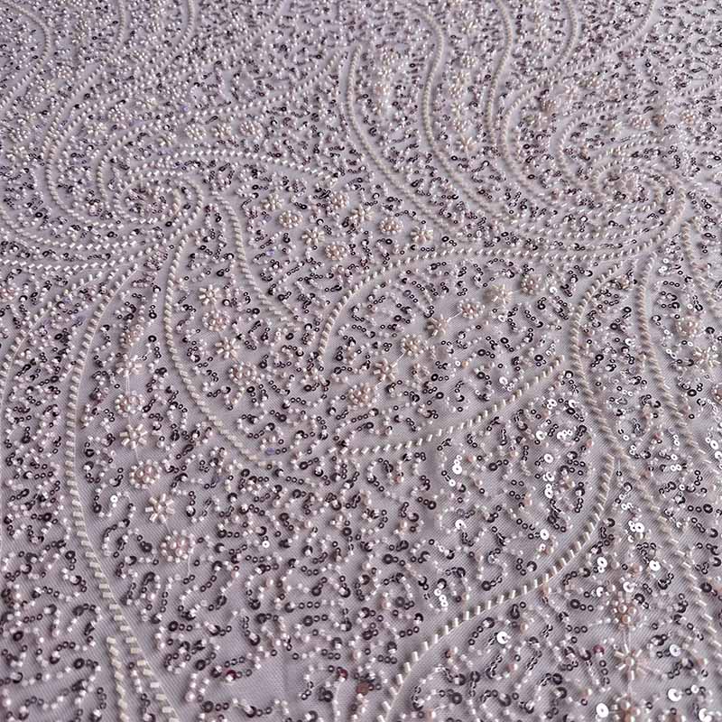 QAF10006 beaded Lace Fabric