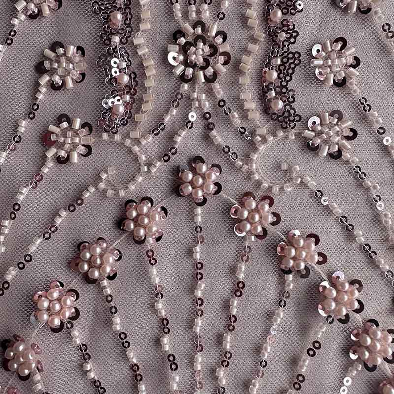 QAF10007 beaded Lace Fabric