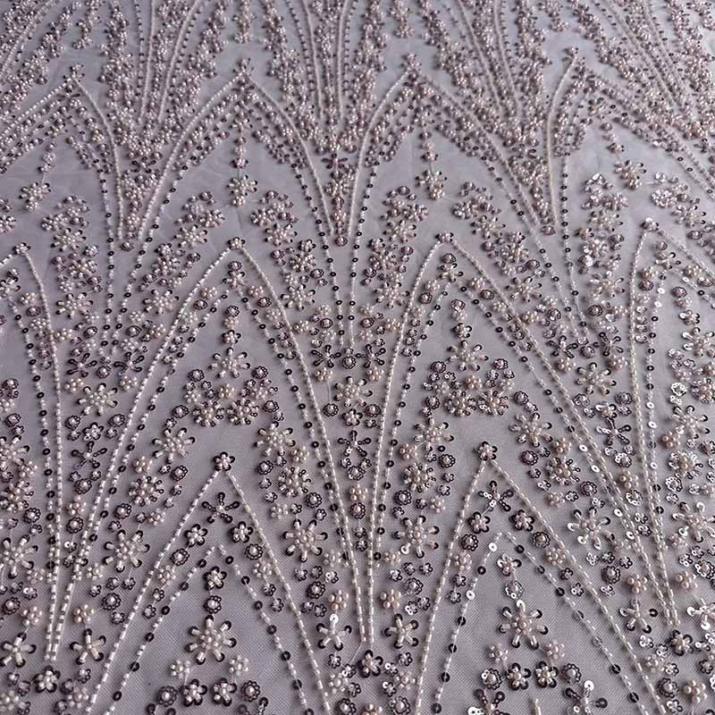QAF10008 beaded Lace Fabric