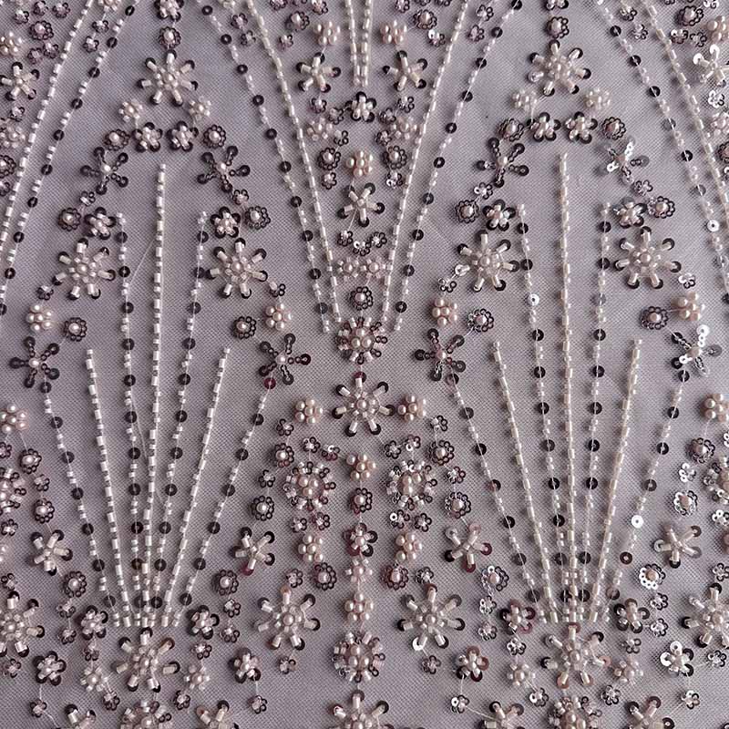 QAF10008 beaded Lace Fabric