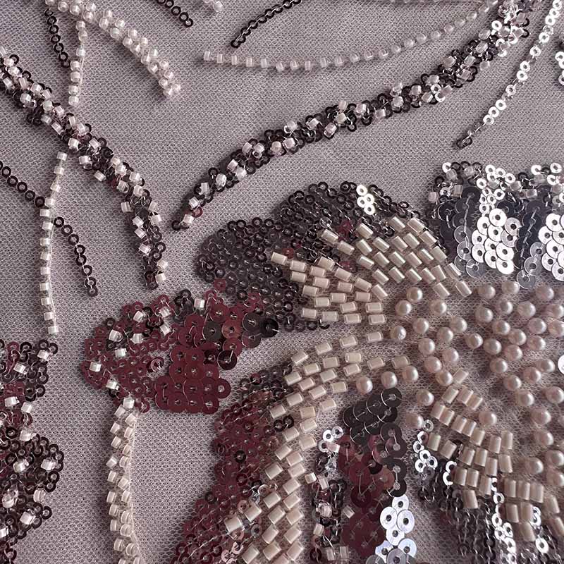 QAF10009 beaded Lace Fabric