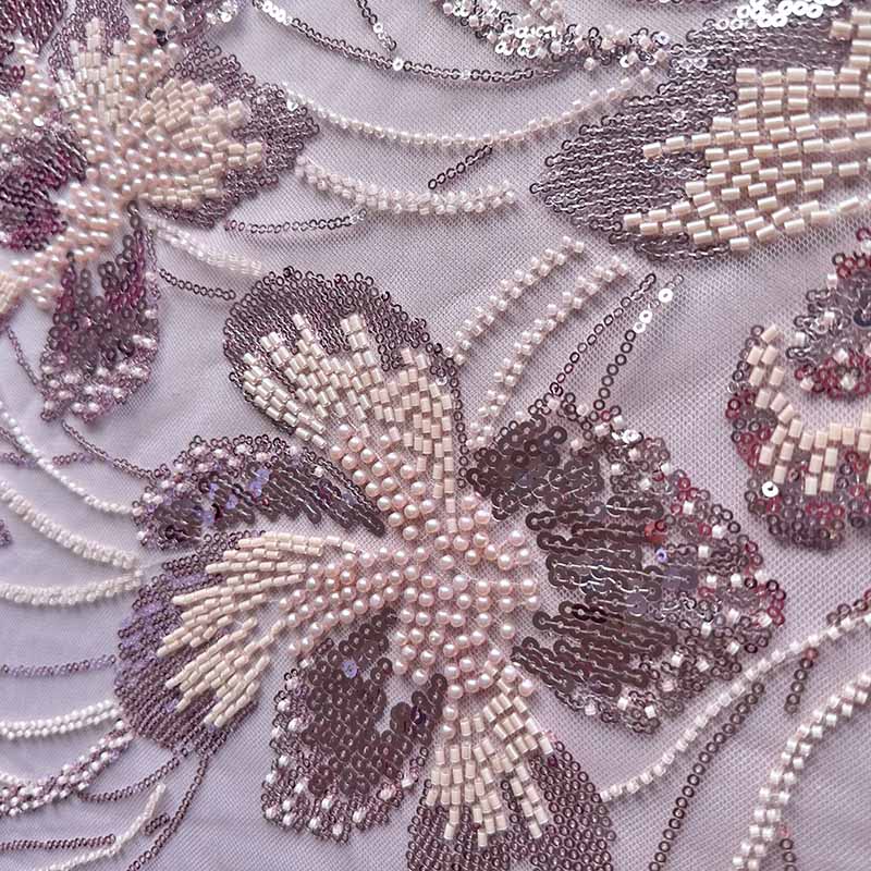 QAF10009 beaded Lace Fabric