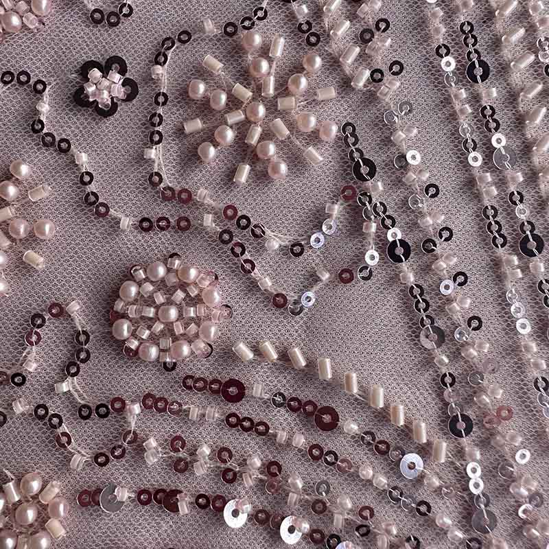 QAF10010 beaded Lace Fabric