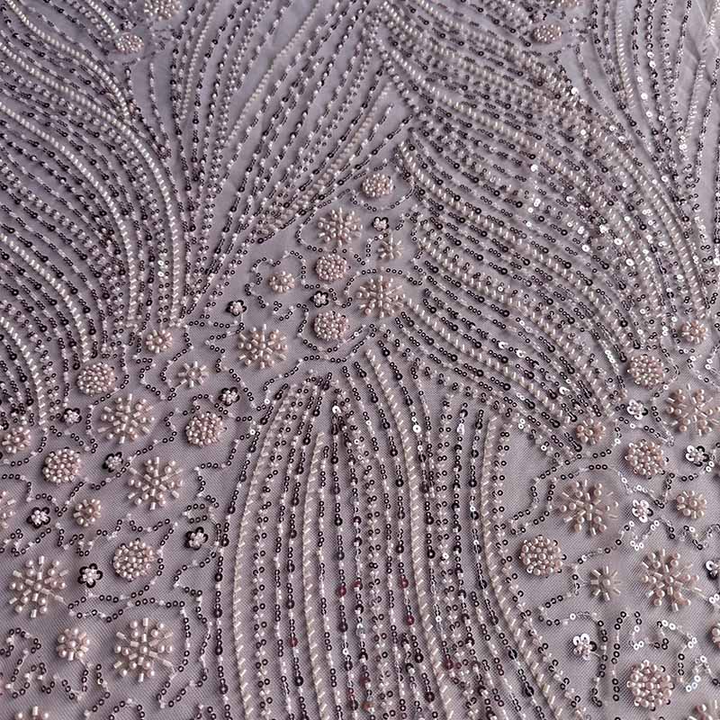 QAF10010 beaded Lace Fabric