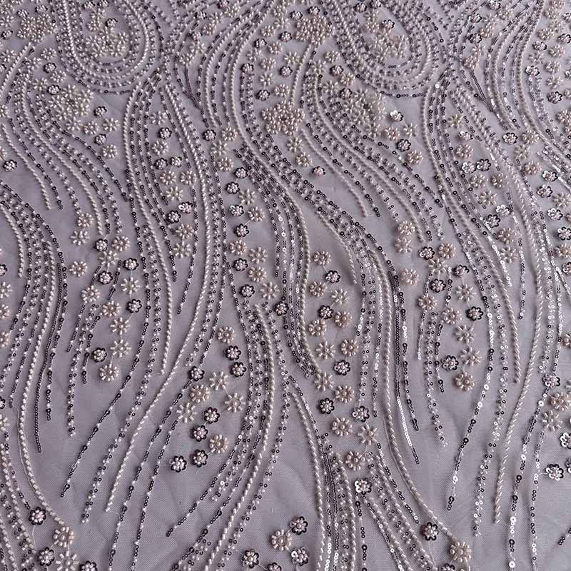 QAF10011 beaded Lace Fabric