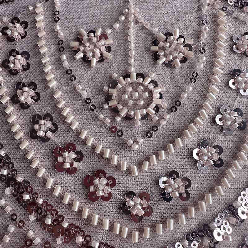 QAF10013 beaded Lace Fabric