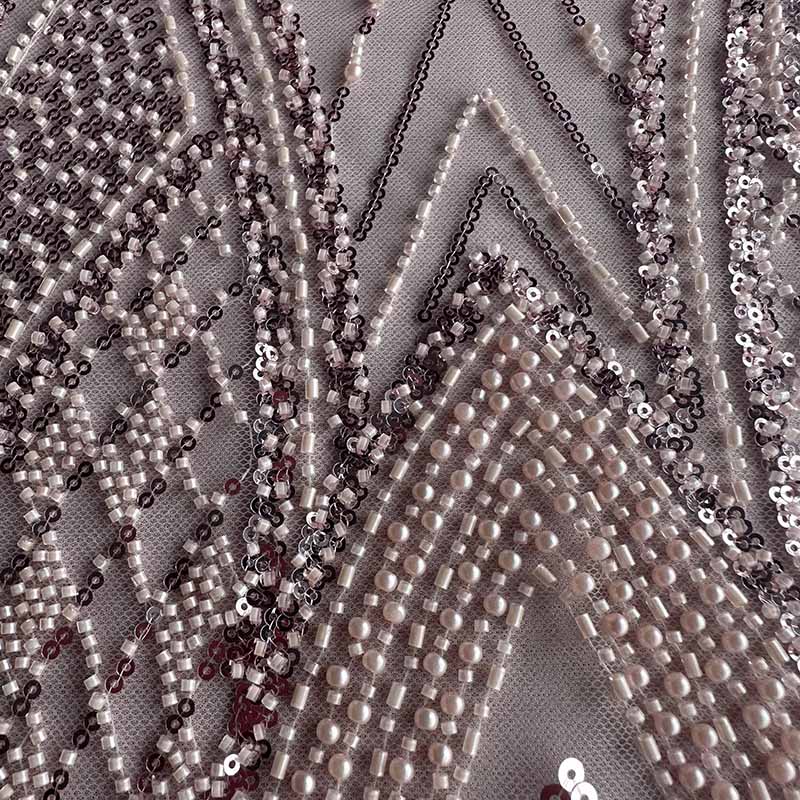 QAF10014 beaded Lace Fabric