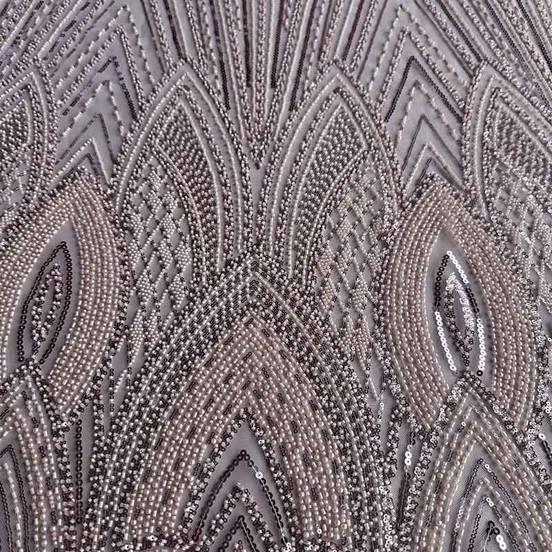 QAF10014 beaded Lace Fabric