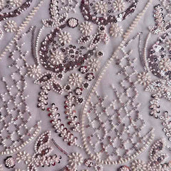 QAF10015 Paisley Beaded Lace Fabric