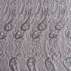 QAF10015 Paisley Beaded Lace Fabric
