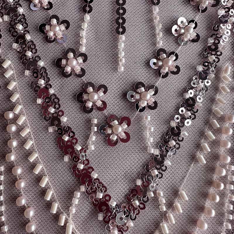 QAF10016 beaded Lace Fabric