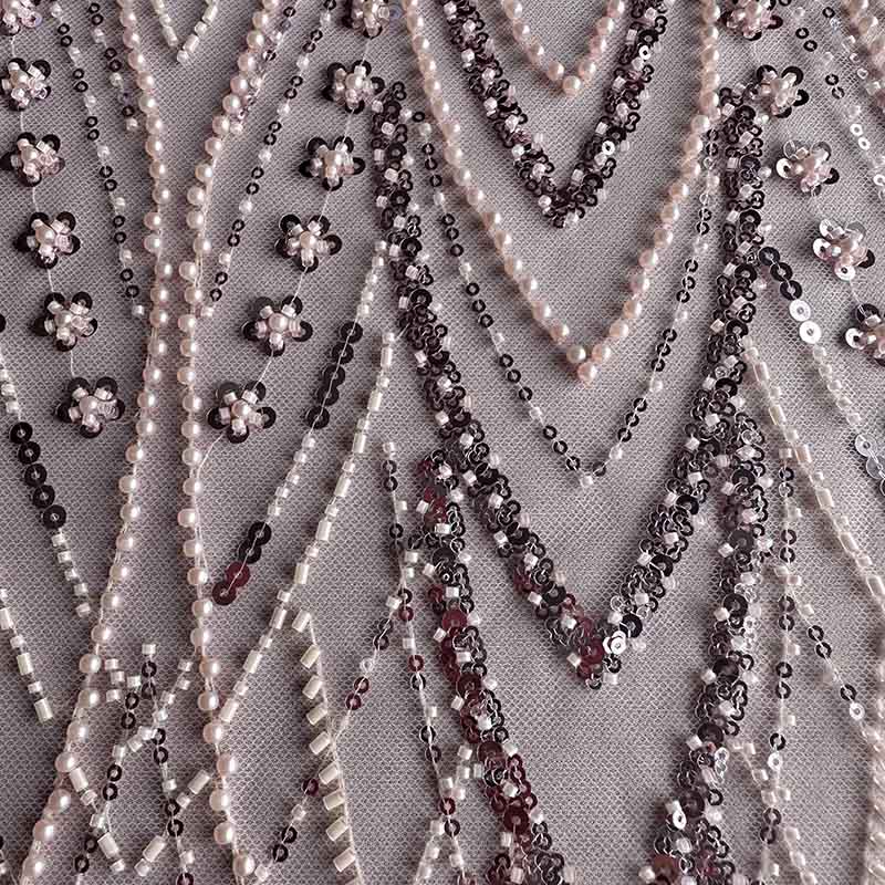 QAF10016 beaded Lace Fabric
