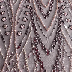 QAF10016 beaded Lace Fabric