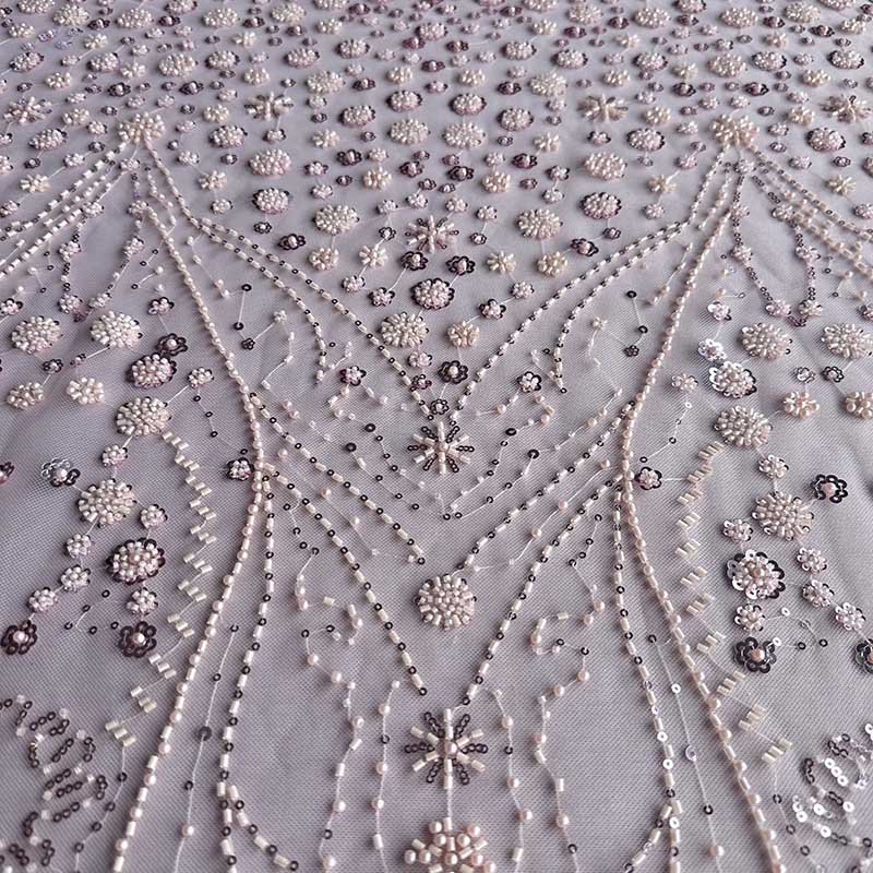 QAF10017 beaded Lace Fabric