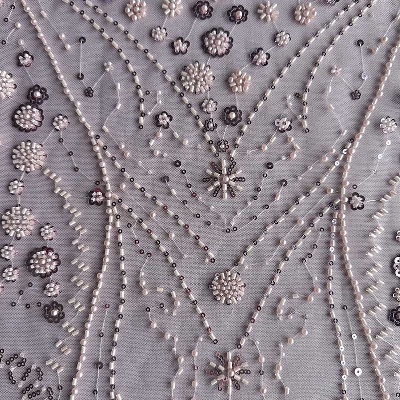 QAF10017 beaded Lace Fabric