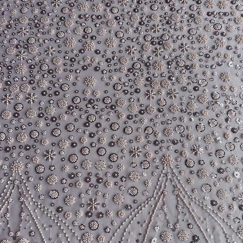 QAF10017 beaded Lace Fabric