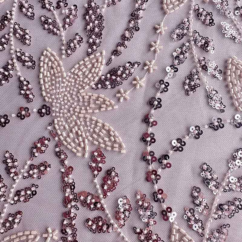 QAF10018 beaded Lace Fabric