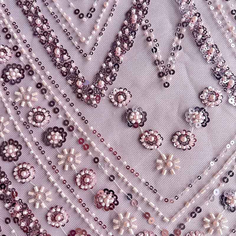 QAF10019 beaded Lace Fabric
