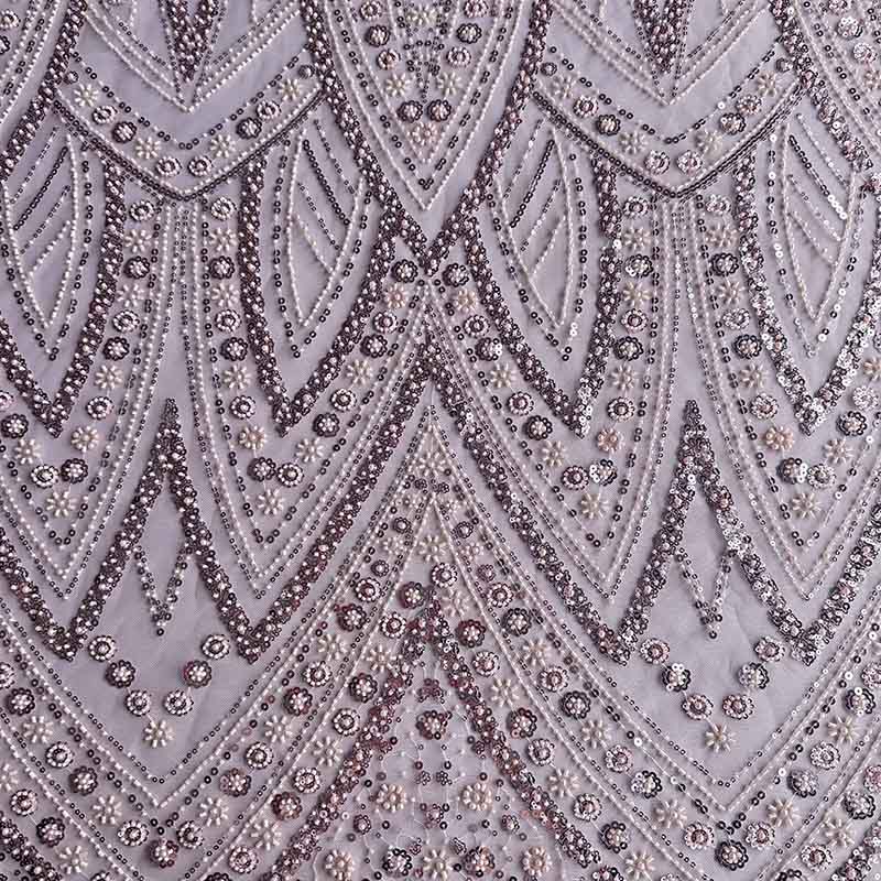 QAF10019 beaded Lace Fabric