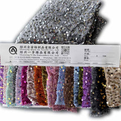 QAF10033 Fancy sequins velvet fabric