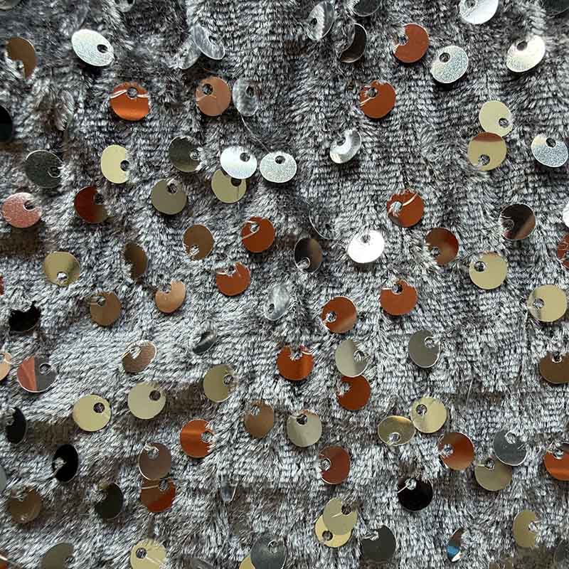 QAF10033 Fancy sequins velvet fabric