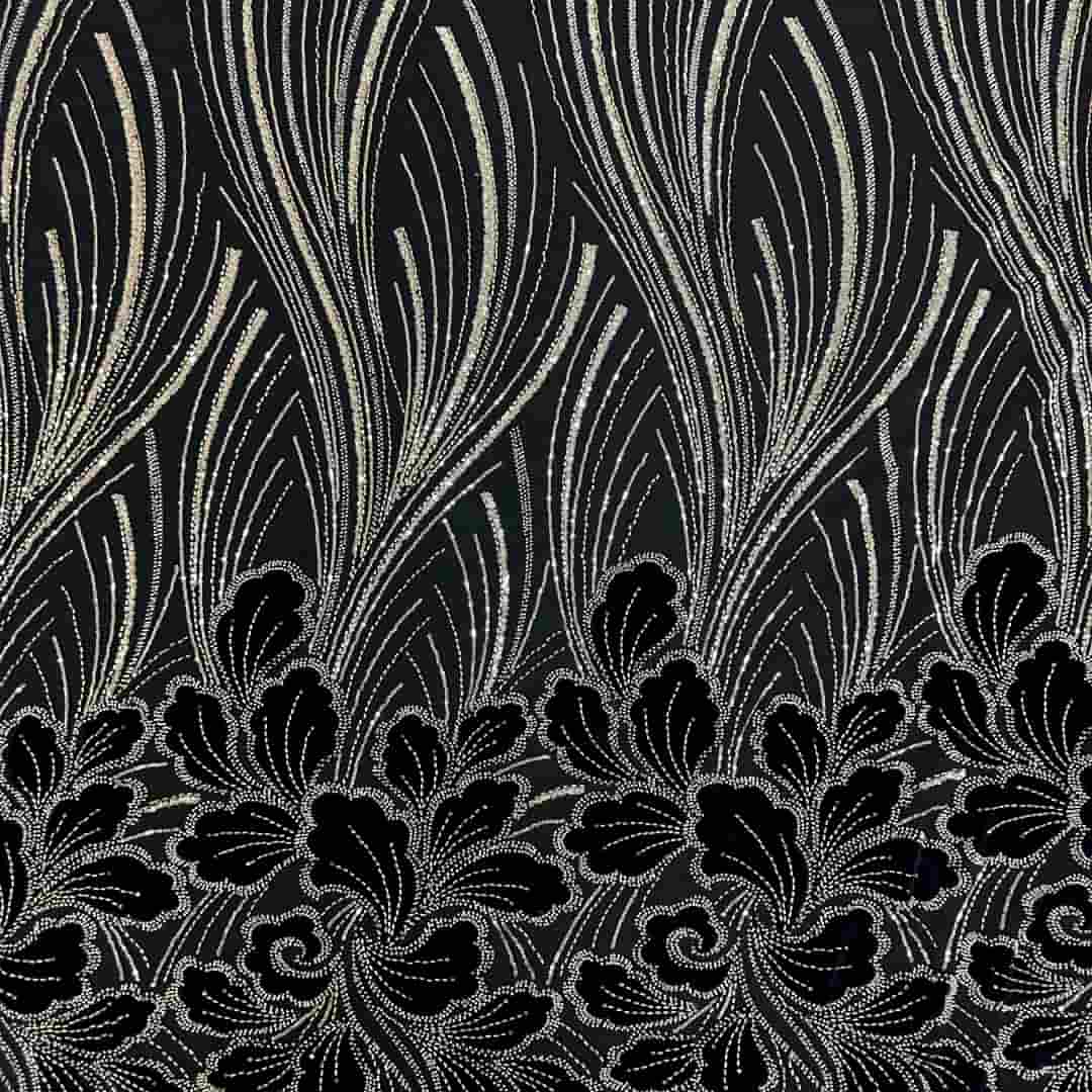 QAF260804 Velvet 3D Sequins Fabric