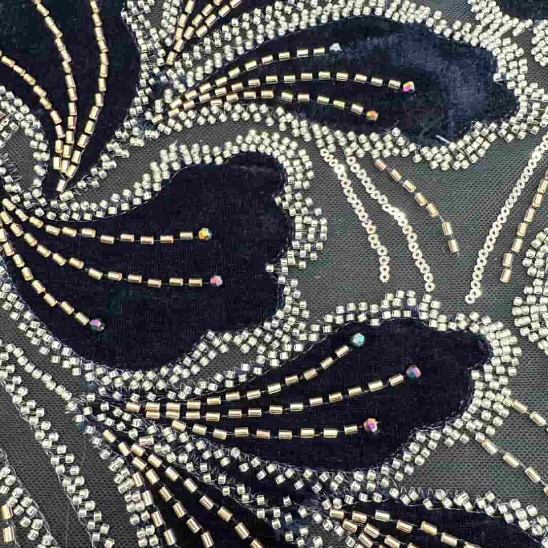 QAF260804 Velvet 3D Sequins Fabric
