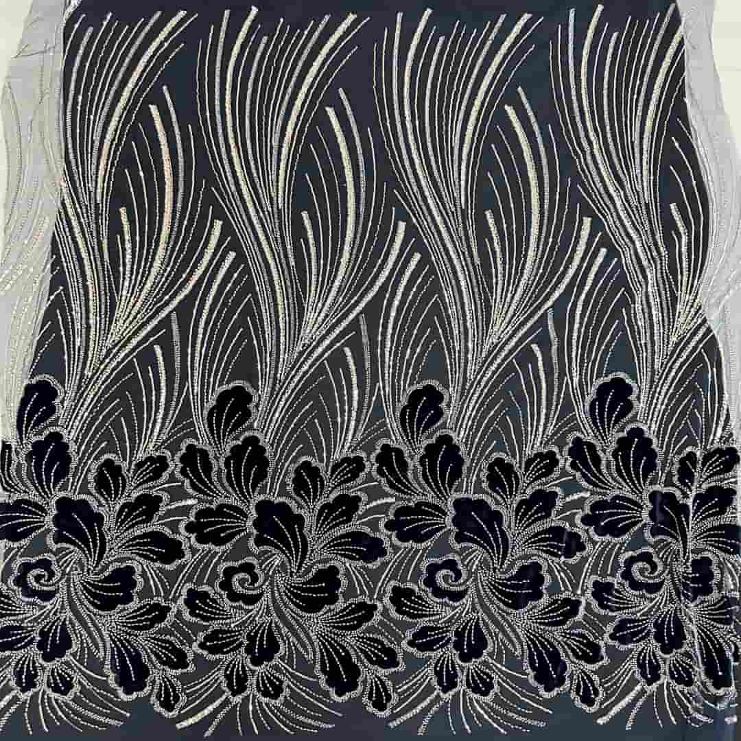 QAF260804 Velvet 3D Sequins Fabric