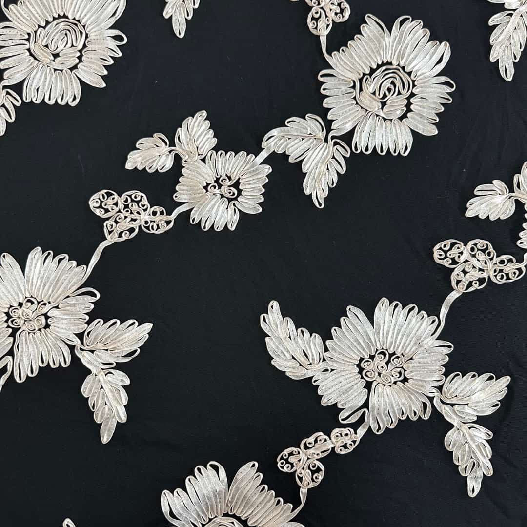 QAF260805 lace tape on stretched mesh fabric