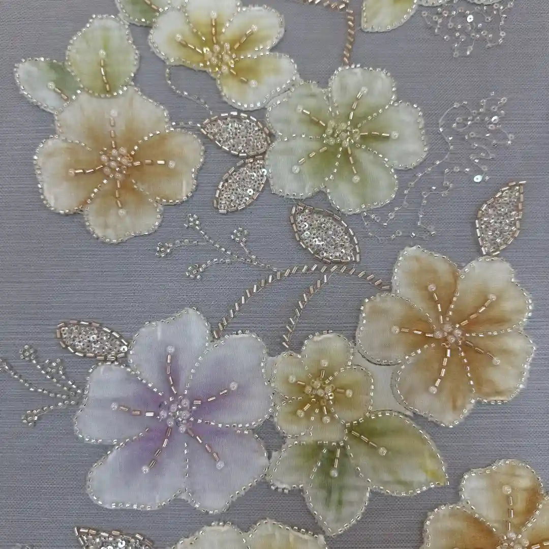 QAF260806 Multicolor 3D floral Fabric