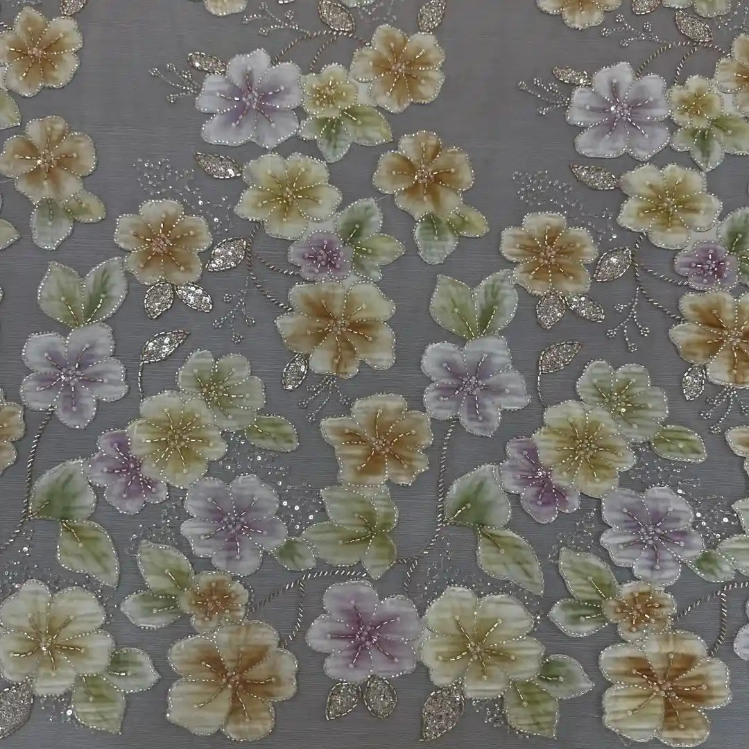 QAF260806 Multicolor 3D floral Fabric