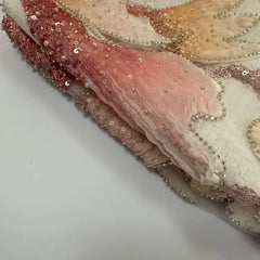 QAF260807 maple leaf multi-color embroidery fabric