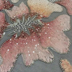 QAF260807 maple leaf multi-color embroidery fabric