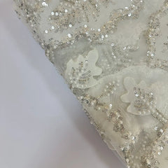 QAF260808 velvet leaf laser cut embroidery fabric