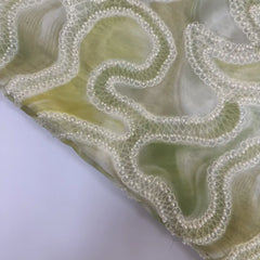 QAF260810 embroidery on printed chiffon
