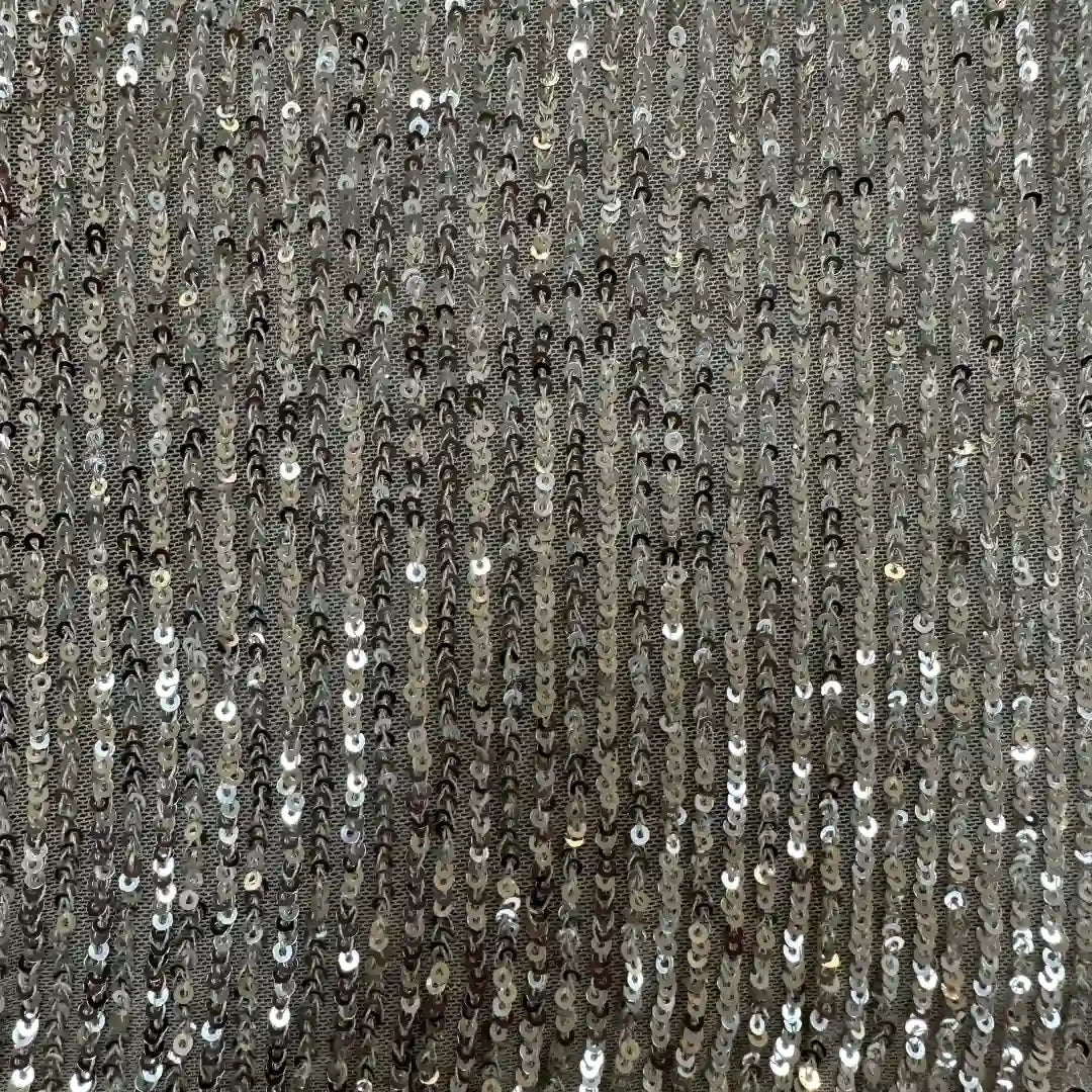 QAF260810 Sequins stripe on stretched mesh